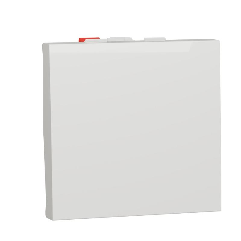 Unica bouton-poussoir NO 10A connex rapid 2 mod Blanc anti méca seul SCHNEIDER NU320620
