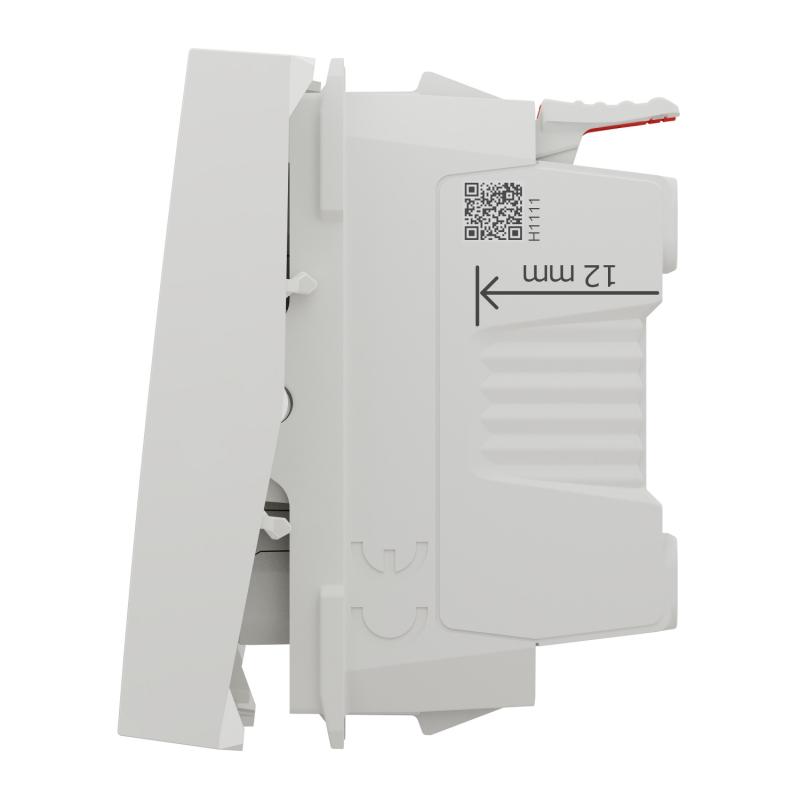 Unica bouton-poussoir NO 10A connex rapid 2 mod Blanc anti méca seul SCHNEIDER NU320620