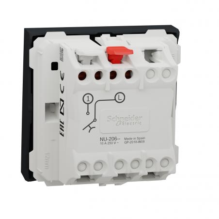 Unica bouton-poussoir NO 10A connex rapid 2 mod Anthracite méca seul SCHNEIDER NU320654