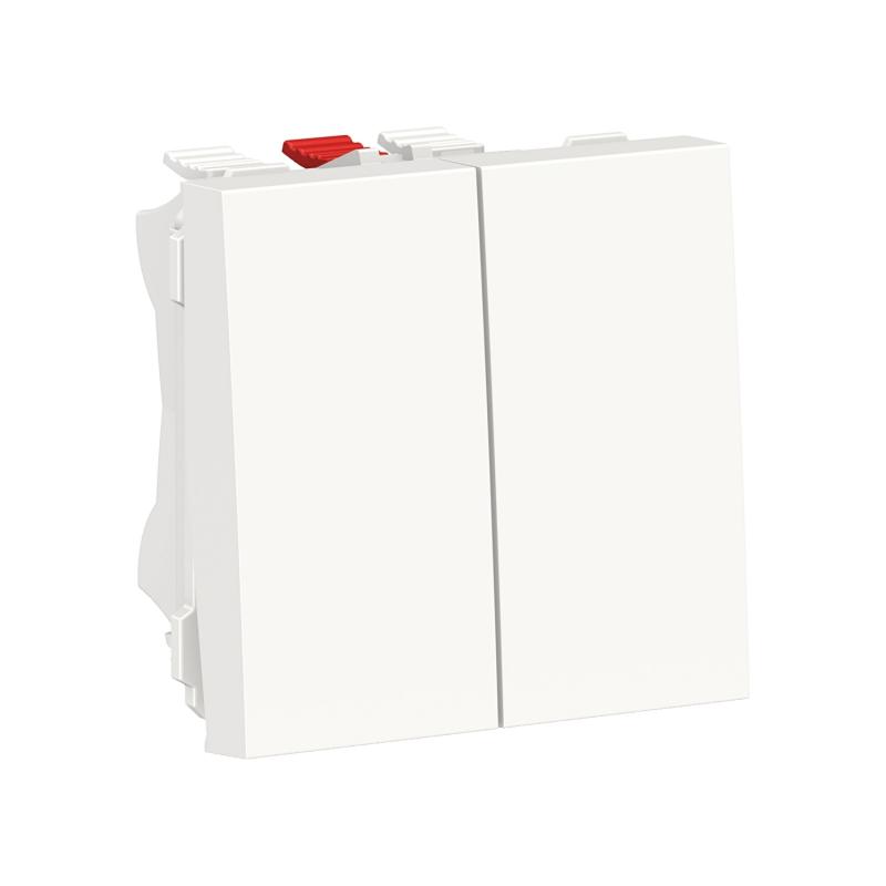 Unica double va-et-vient 10A connexion rapide 2 mod Blanc méca seul SCHNEIDER NU321318F