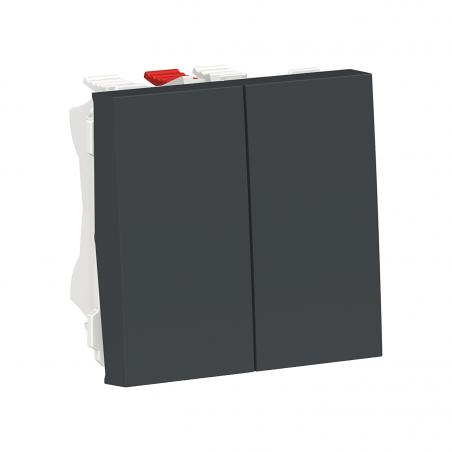 Unica double va-et-vient 10A connexion rapide 2 mod Anthra méca seul SCHNEIDER NU321354
