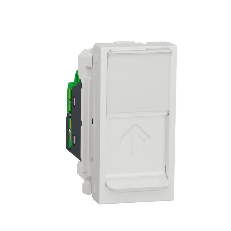 Unica prise RJ45 simple cat 6 FTP 1 mod Blanc méca seul SCHNEIDER NU344718