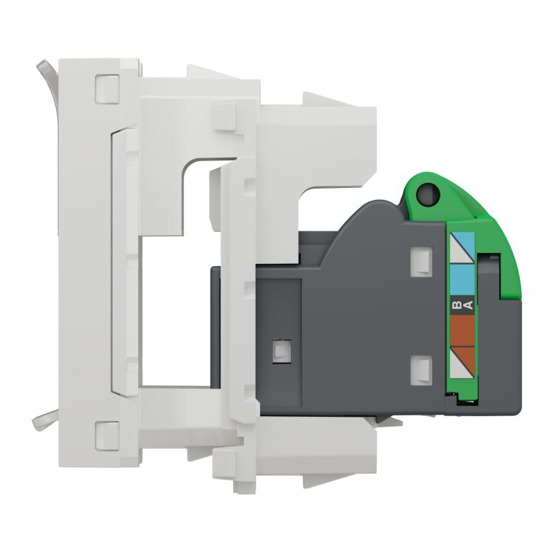 Unica prise RJ45 simple cat 6 FTP 1 mod Blanc méca seul SCHNEIDER NU344718