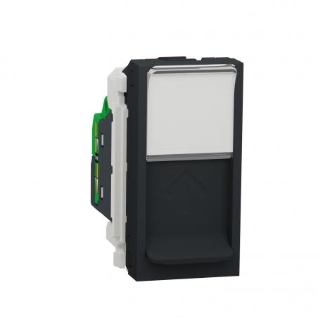 Unica prise RJ45 simple cat 6 FTP 1 mod Anthracite méca seul SCHNEIDER NU344754