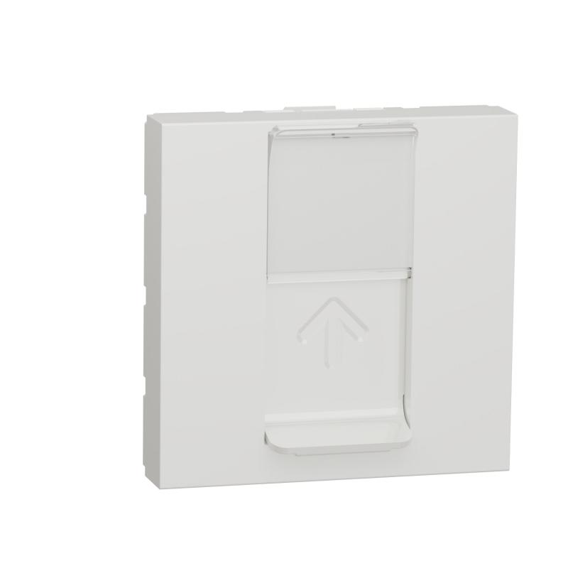 Unica prise RJ45 simple cat 6A FTP 2 mod Blanc méca seul SCHNEIDER NU344918
