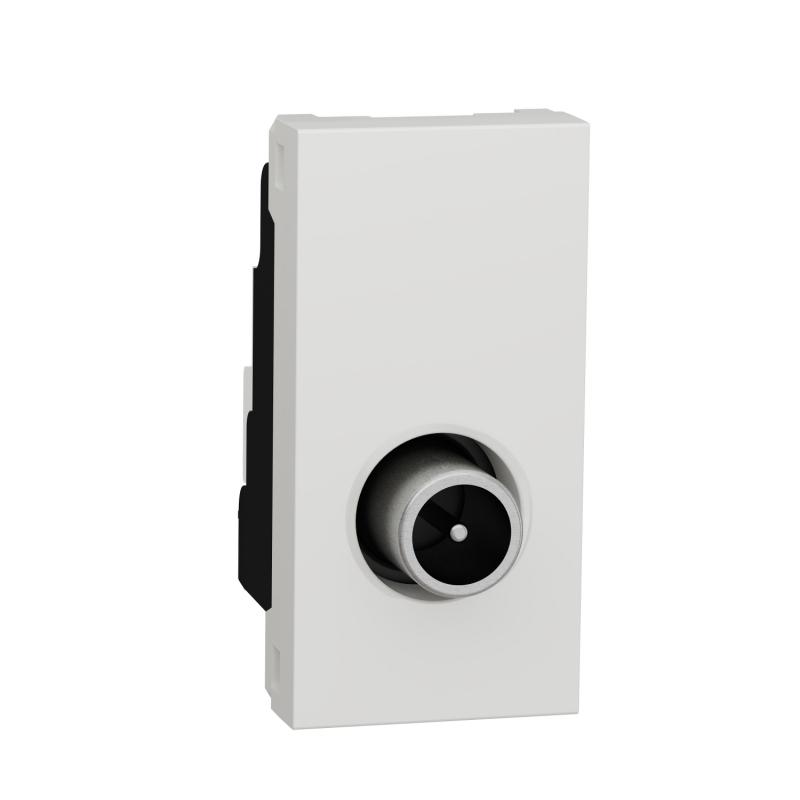 Unica prise télévision TV mâle individuel 1 mod Blanc anti méca seul SCHNEIDER NU346120