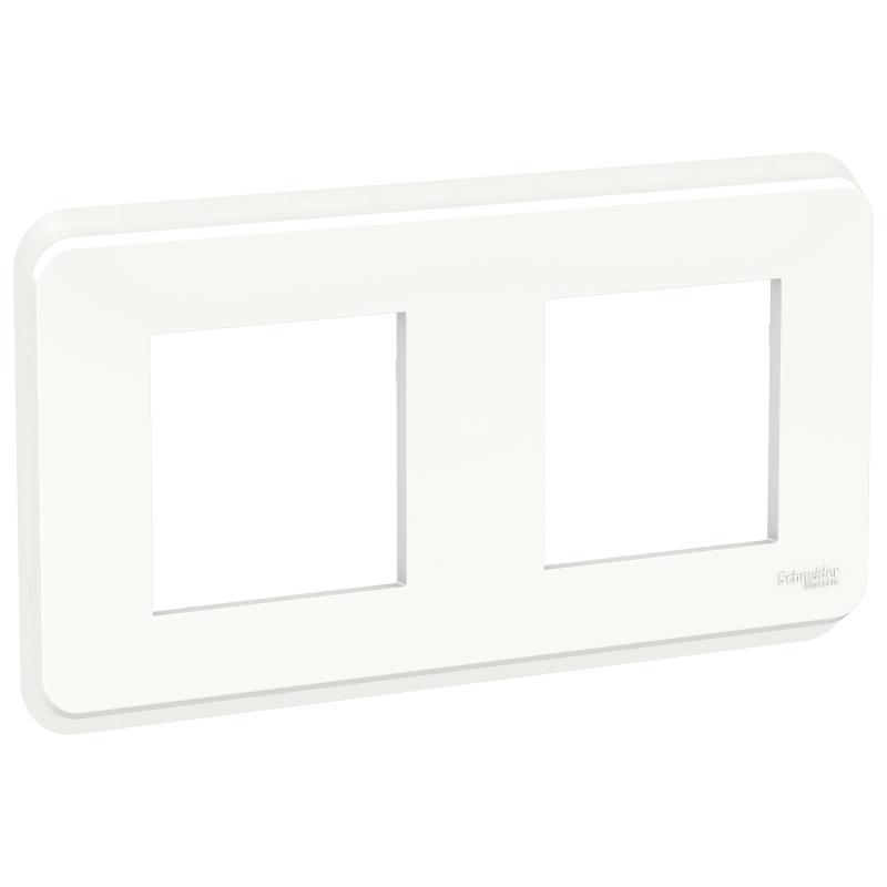 Unica Pro plaque de finition Blanc 2 postes SCHNEIDER NU400418