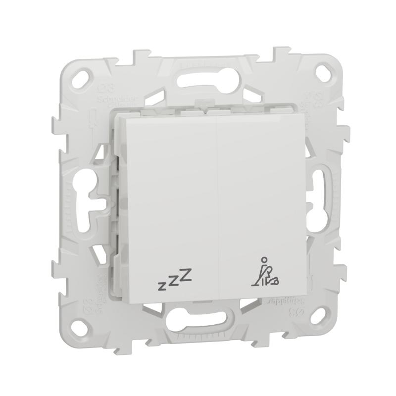 Unica commande pour indicateur de chambre hôtel Blanc mécanisme + support SCHNEIDER NU521718