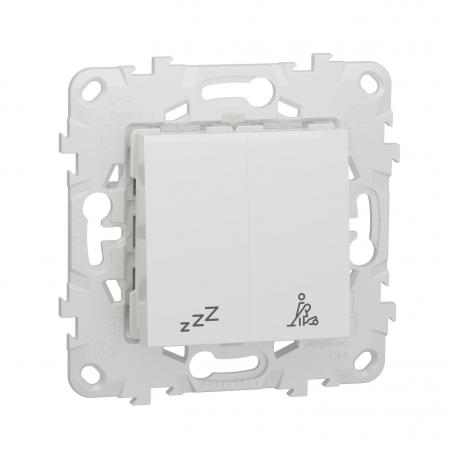 Unica commande pour indicateur de chambre hôtel Blanc mécanisme + support SCHNEIDER NU521718