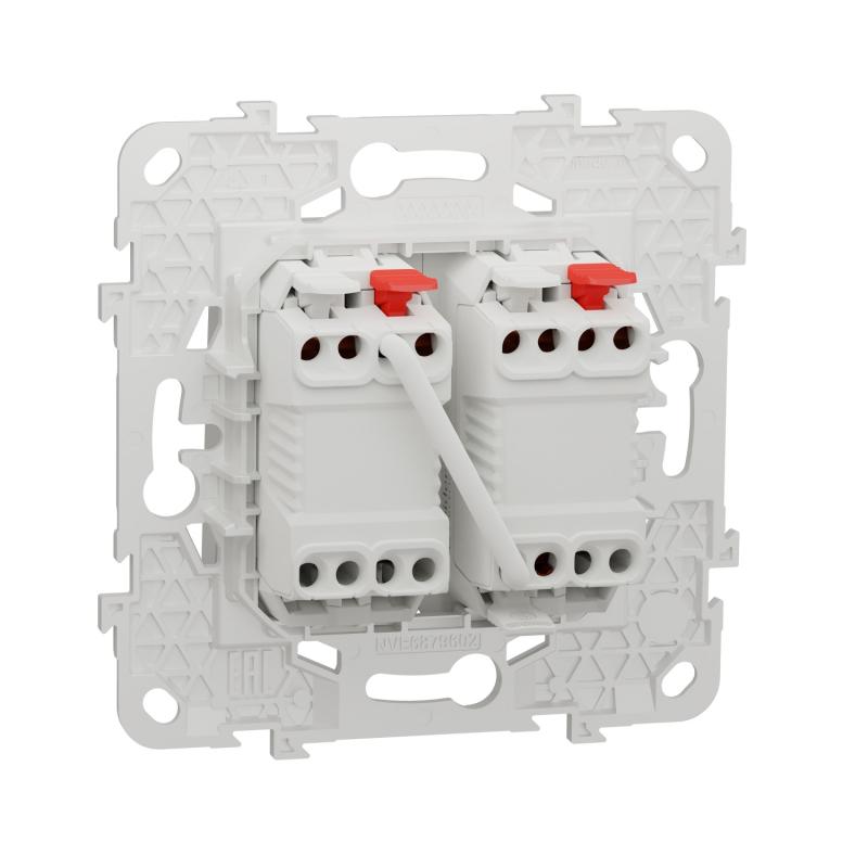 Unica commande pour indicateur de chambre hôtel Blanc mécanisme + support SCHNEIDER NU521718