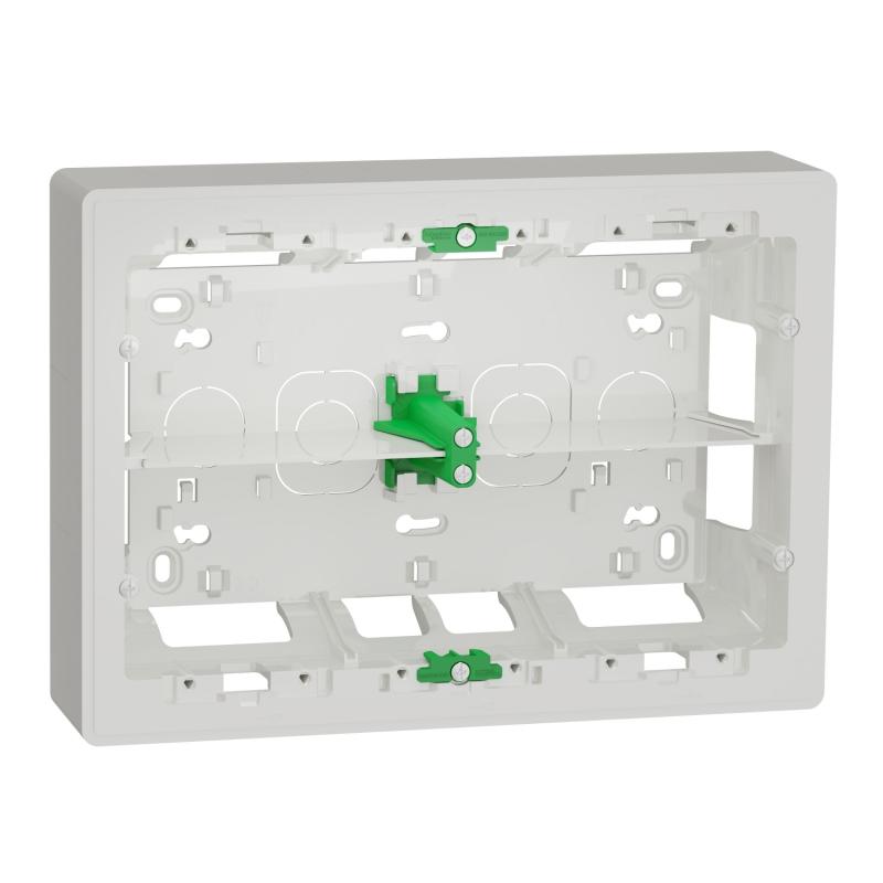 Unica boîte de concentration saillie 2 rang de 8 mod Blanc anti à compl SCHNEIDER NU821820