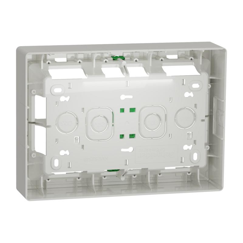 Unica boîte de concentration saillie 2 rang de 8 mod Blanc anti à compl SCHNEIDER NU821820