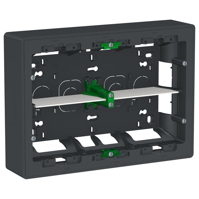 Unica boîte de concentration saillie 2 rang de 8 mod Anthracite à compl SCHNEIDER NU821854