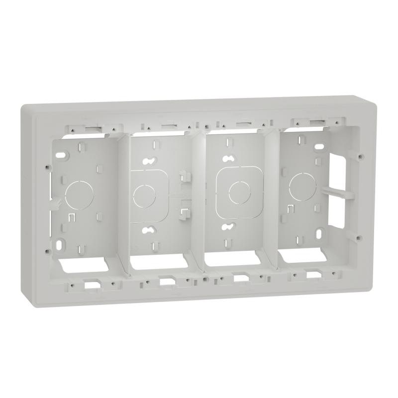 Unica boîte de concentration saillie 4 colones de 4 modules Blanc SCHNEIDER NU824418