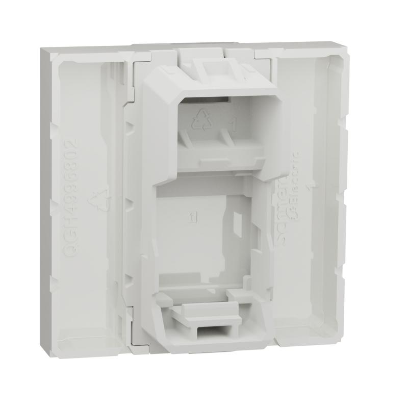 Unica prise pour 1 RJ45 S-One spéciale goulotte 2 mod Blanc méca seul SCHNEIDER NU941118T