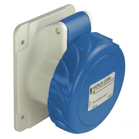 PratiKa socle prise industrielle droite 32A IP67 220 3P vis SCHNEIDER PKF32G723