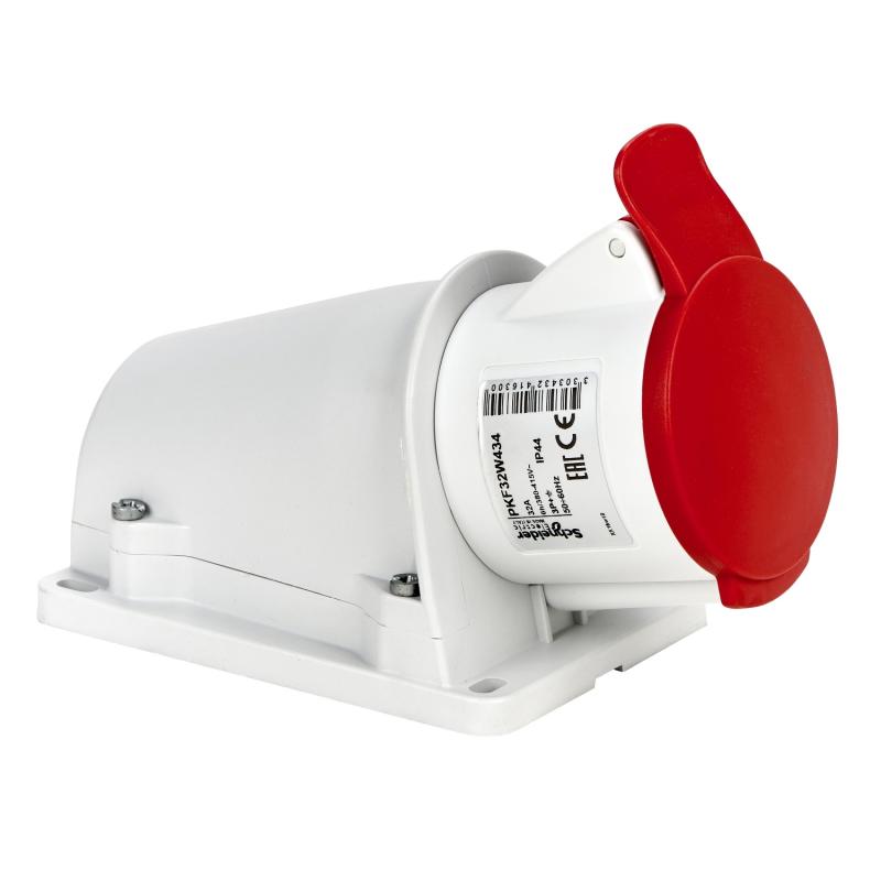 Socle prise BT saille inclinée connexion vis IP44 32 A 3P+T 380-415 V SCHNEIDER PKF32W434