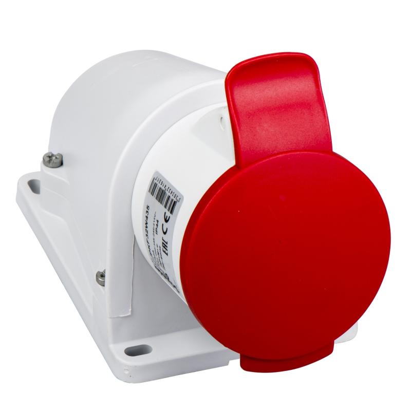 Socle prise BT saille inclinée connexion vis IP44 32 A 3P+N+T 380-415 V SCHNEIDER PKF32W435
