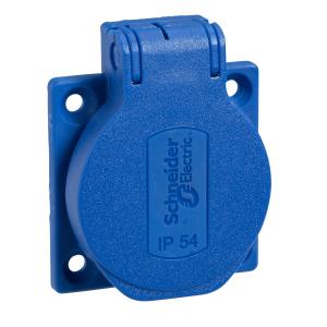 PratiKa socle de prise NF 50x50mm 2P+T 10-16 A IP54 connex. arr. bleu SCHNEIDER PKN51B 2