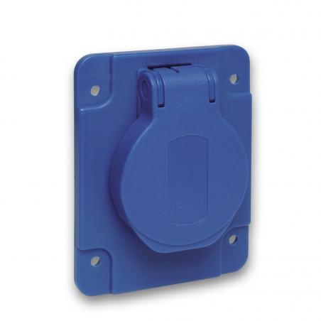 PratiKa socle de prise NF 65x85mm 2P+T 10-16 A IP54 connex. arr. bleu SCHNEIDER PKN61B