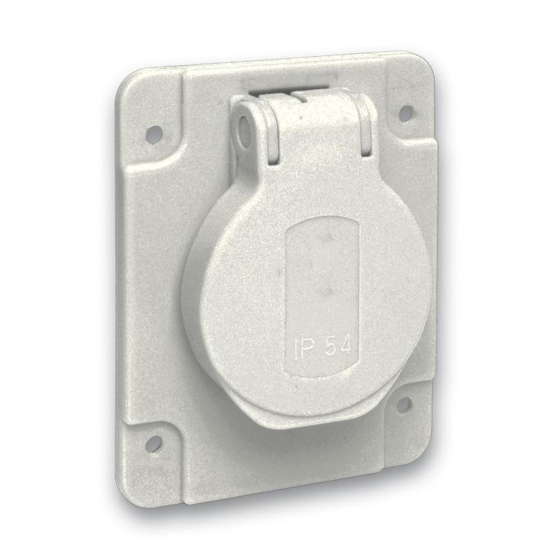 PratiKa socle de prise NF 65x85mm 2P+T 10-16 A IP54 connex. arr. gris SCHNEIDER PKN61G