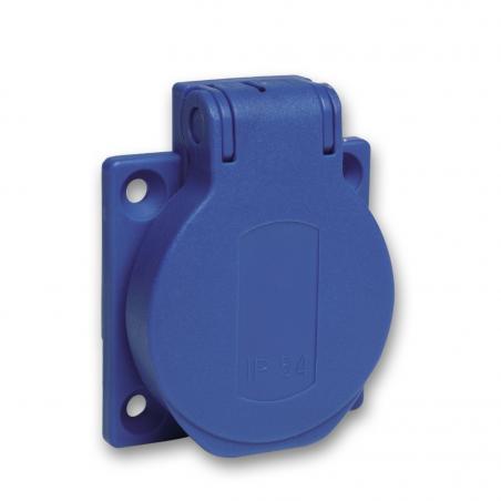 Pratika Socle prise schuko enc 50x50 fix post blue ip54 220v 2pt SCHNEIDER PKS51B