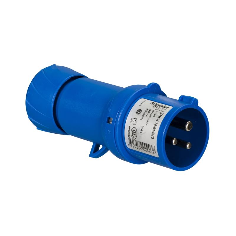 PratiKa fiche mobile industrielle droite 16 A 2P+T 200-250 V CA IP44 SCHNEIDER PKX16M423