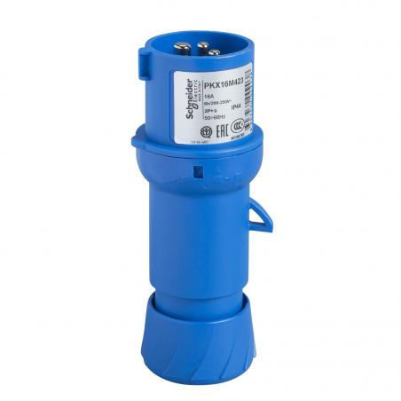 PratiKa fiche mobile industrielle droite 16 A 2P+T 200-250 V CA IP44 SCHNEIDER PKX16M423