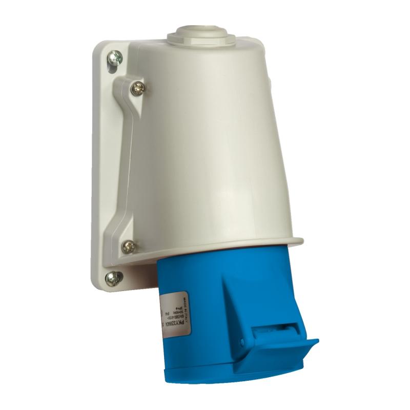 PratiKa socle de prise incliné -16 A 2P+T 200-250 V CA en saillie- IP44 SCHNEIDER PKY16W423