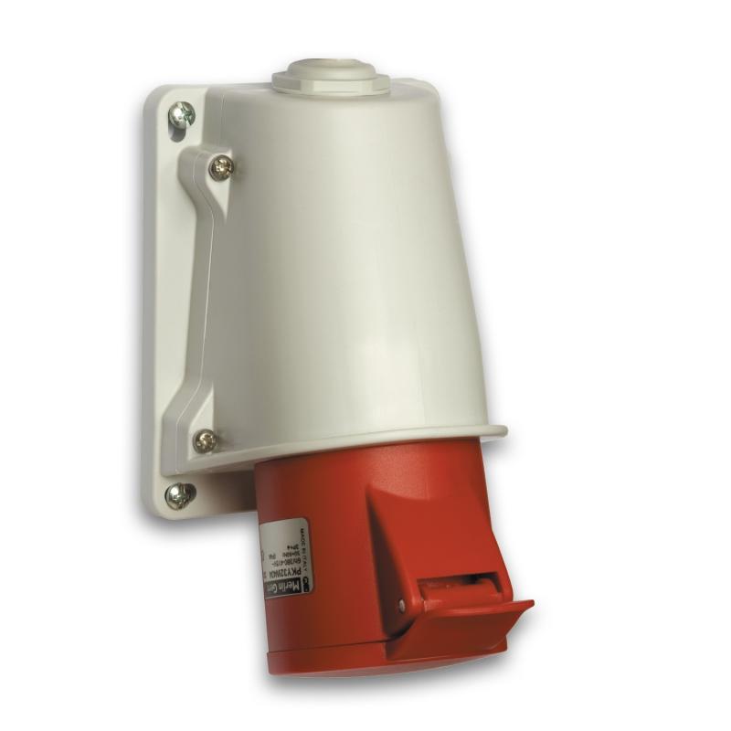 PratiKa socle de prise incliné -16 A 3P+N+T 380-415 V CA en saillie- IP44 SCHNEIDER PKY16W435
