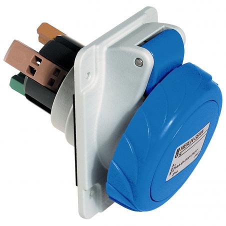 PratiKa socle de prise industrielle coudée 32 A 2P+T 200-250 V CA IP67 SCHNEIDER PKY32F723