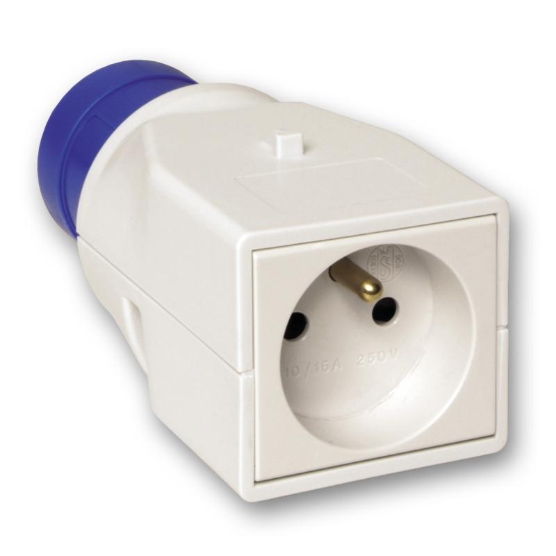 PratiKa adaptateur brochage industriel-domestique 16 A 2P+T 220V SCHNEIDER PKZA204