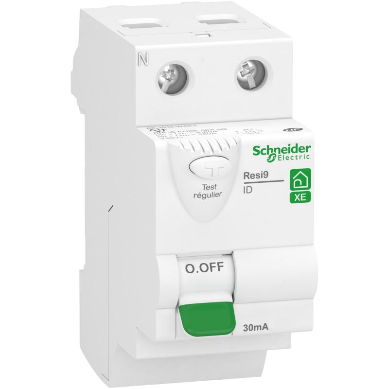 Resi9 XE interrupteur différentiel 2P 63A 30mA Type AC embrochable SCHNEIDER R9ERC263