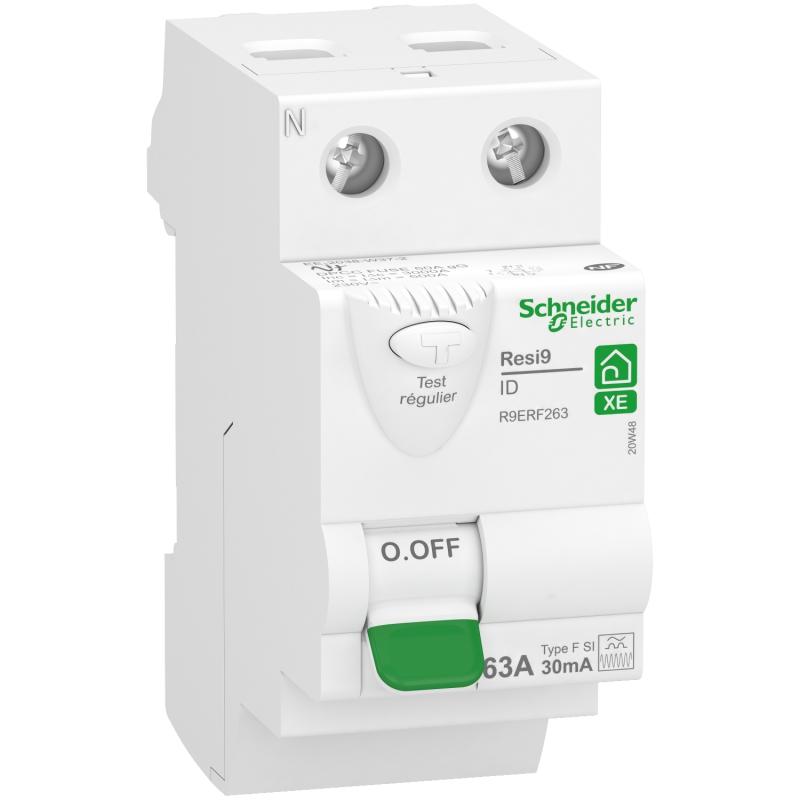 RESI9 XE interrupteur différentiel 2P 63A 30mA Type Fsi embrochable SCHNEIDER R9ERF263