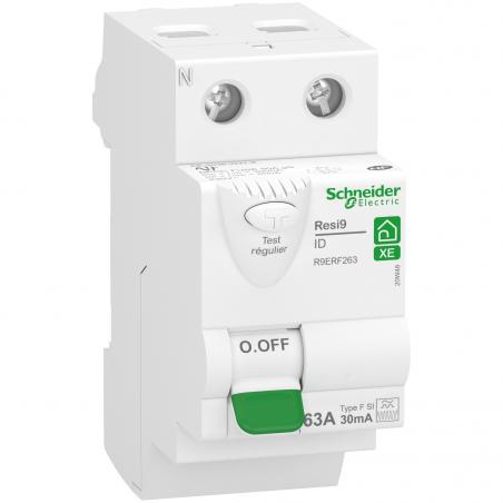 RESI9 XE interrupteur différentiel 2P 63A 30mA Type Fsi embrochable SCHNEIDER R9ERF263