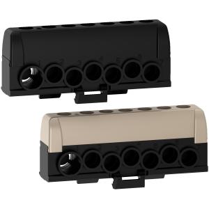 Resi9 lot de 2 borniers phase 1 x gris 1 x noir 6 trous 16² 1 trou 35² SCHNEIDER R9H13411P 2