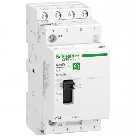 Resi9 XP contacteur heures creuses 4NO 25A commande manuelle SCHNEIDER R9PCTH4