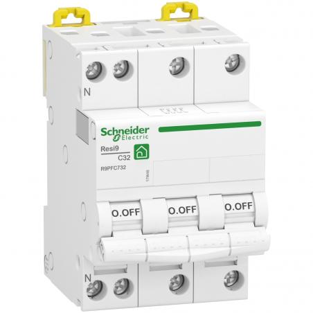 Resi9 XP disjoncteur modulaire 3P+N 32A courbe C peignable SCHNEIDER R9PFC732