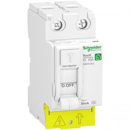 RESI9 XP interrupteur différentiel 2P 63A 30mA Type Fsi peignable SCHNEIDER R9PRF263
