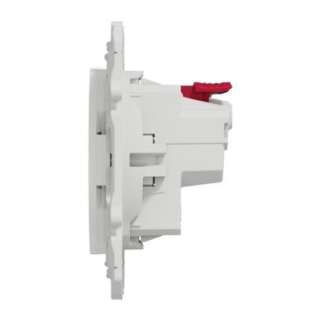 Odace prise de courant 2P+T affleurante blanc connexion rapide SCHNEIDER S520052