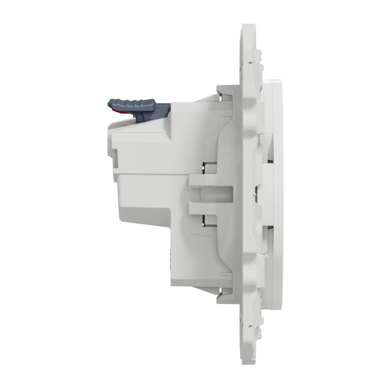 Odace prise de courant 2P+T affleurante blanc connexion rapide SCHNEIDER S520052