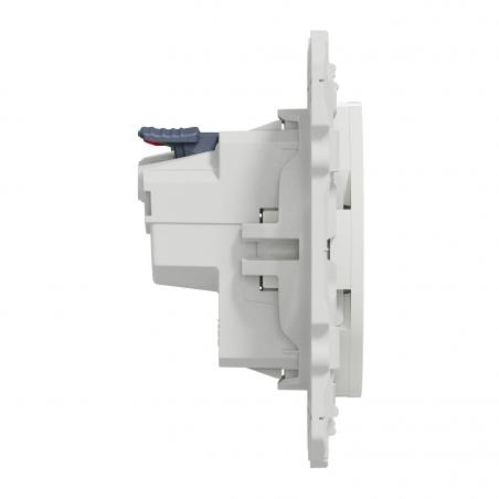Odace prise de courant 2P+T affleurante blanc connexion rapide SCHNEIDER S520052