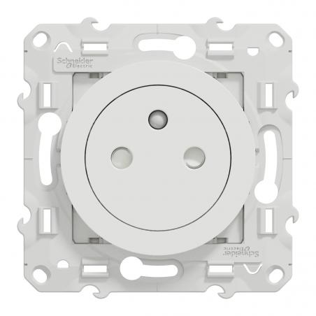 Odace prise de courant 2P+T affleurante blanc connexion rapide SCHNEIDER S520052