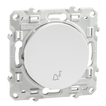Odace poussoir Blanc avec symbole carillon à vis SCHNEIDER S520246