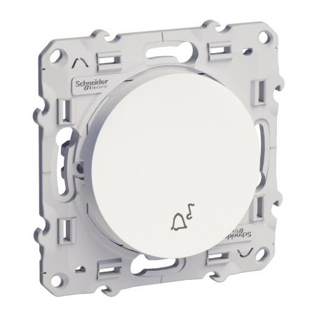 Odace poussoir Blanc avec symbole carillon à vis SCHNEIDER S520246