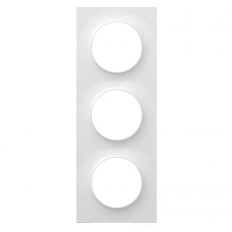 Plaque Blanc 3 postes horizontaux ou verticaux entraxe 71mm Odace Styl  SCHNEIDER S520706