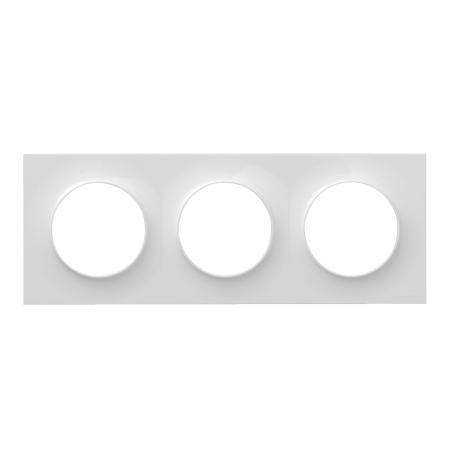Plaque Blanc 3 postes horizontaux ou verticaux entraxe 71mm Odace Styl  SCHNEIDER S520706