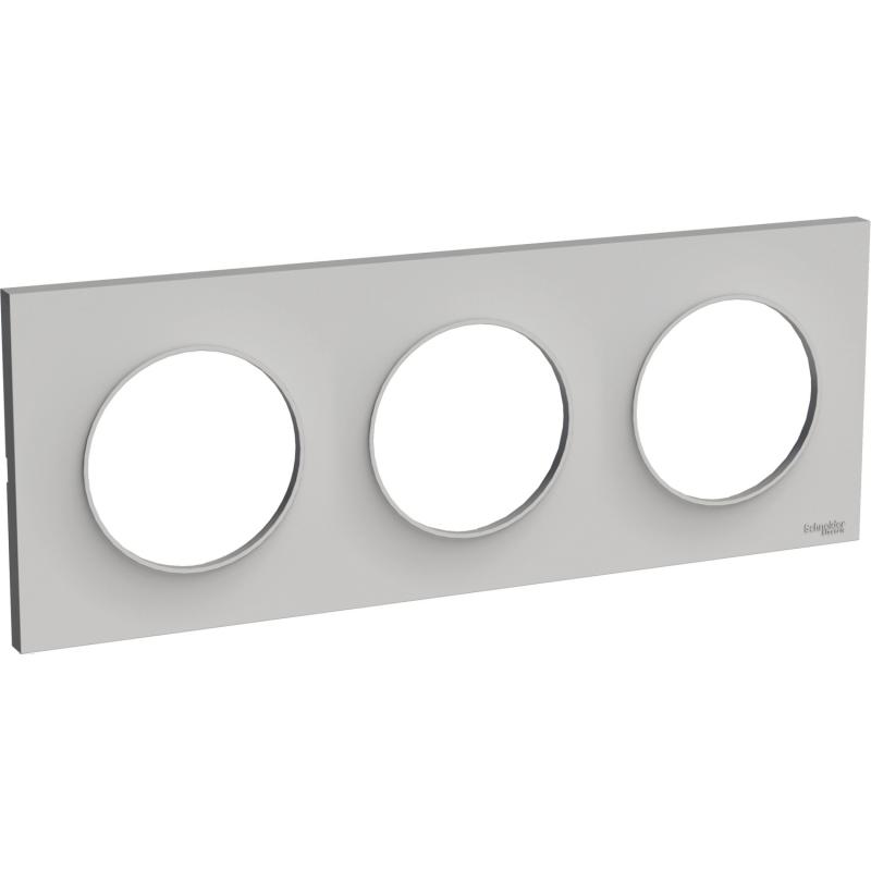 ODACE STYL PLAQUE SABLE 3 POSTES HORIZONTAUX OU VERTICAUX ENTRAXE 71MM SCHNEIDER S520706B1