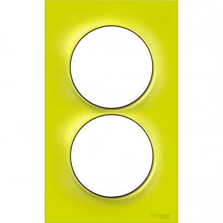 ODACE STYL PLAQUE VERT CHARTREUSE 2 POSTES HORIZ. OU VERTICAUX ENTRAXE 57MM SCHNEIDER S520714H