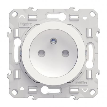 ODACE PRISE DE COURANT 2P+T BLANC A GRIFFES CONNEXION VIS SCHNEIDER S525039